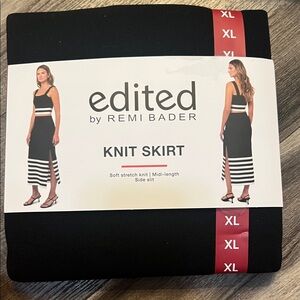 Edited by Remi Bader Black and White Knit Midi Skirt
